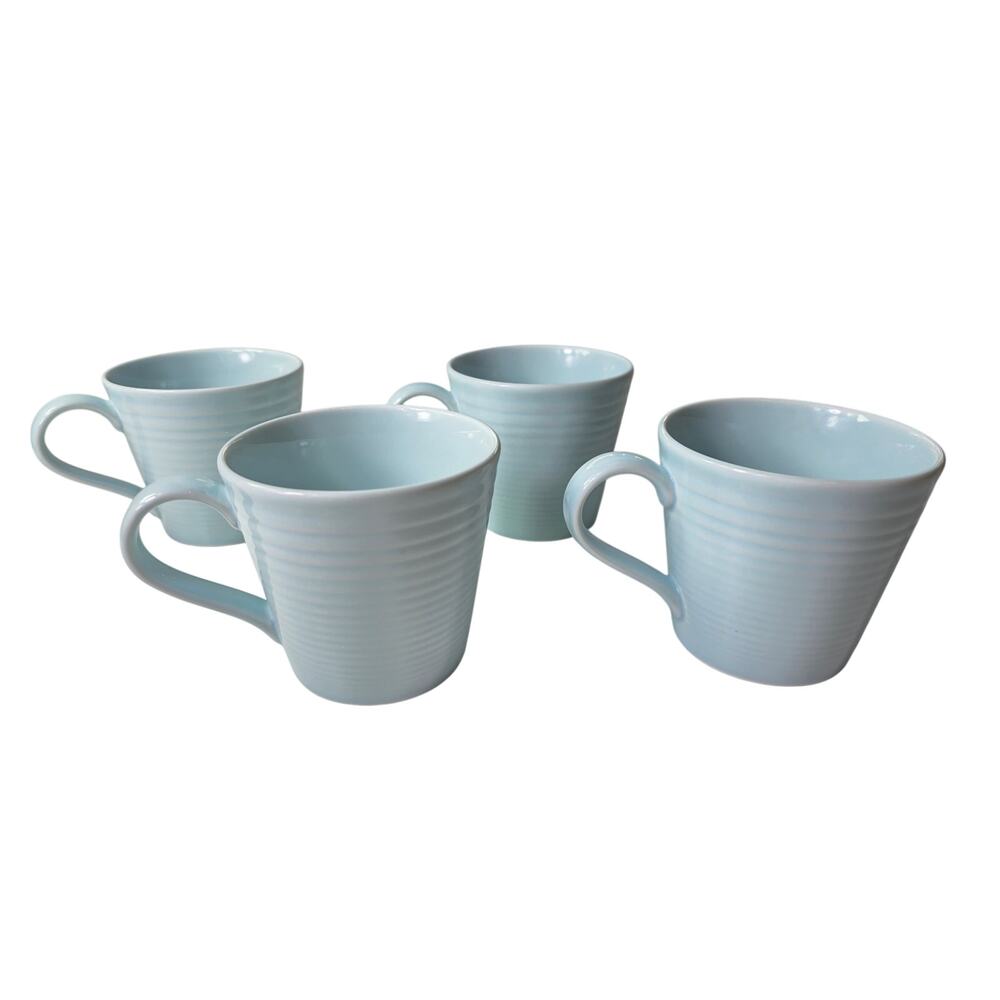 Royal Doulton GORDON RAMSEY Maze Light Blue 12oz. Coffee Mugs Set of 4